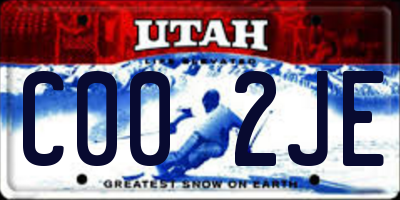 UT license plate C002JE