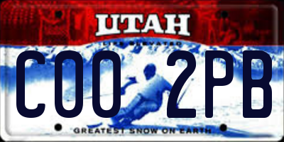 UT license plate C002PB
