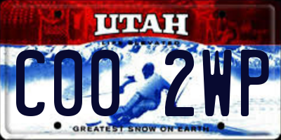 UT license plate C002WP