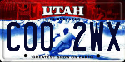UT license plate C002WX