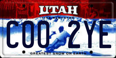 UT license plate C002YE