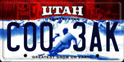 UT license plate C003AK