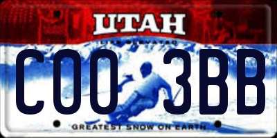 UT license plate C003BB
