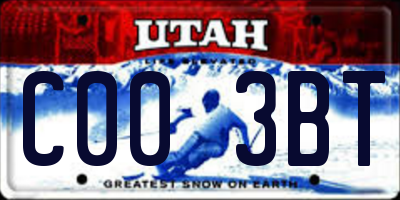 UT license plate C003BT