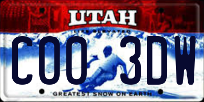 UT license plate C003DW
