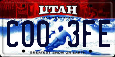 UT license plate C003FE