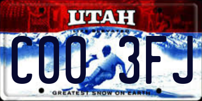 UT license plate C003FJ