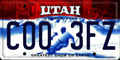 UT license plate C003FZ