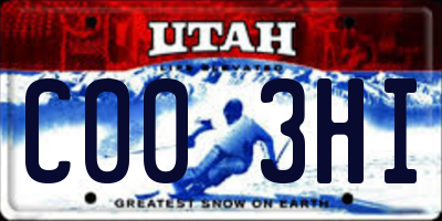 UT license plate C003HI