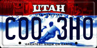 UT license plate C003HO