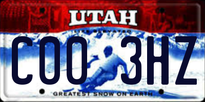 UT license plate C003HZ