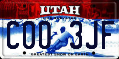 UT license plate C003JF