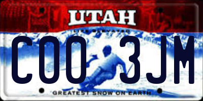 UT license plate C003JM