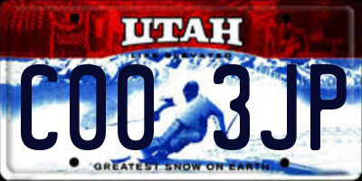 UT license plate C003JP