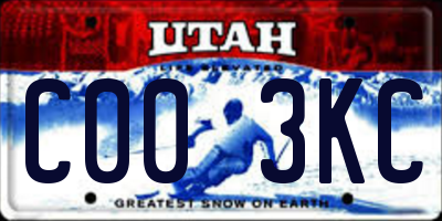 UT license plate C003KC