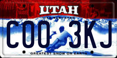 UT license plate C003KJ