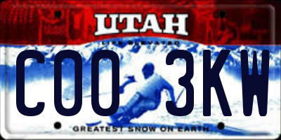 UT license plate C003KW