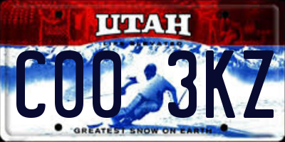 UT license plate C003KZ