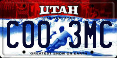 UT license plate C003MC