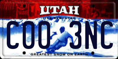 UT license plate C003NC