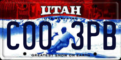 UT license plate C003PB