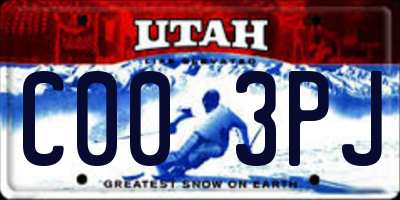 UT license plate C003PJ