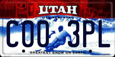 UT license plate C003PL