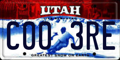 UT license plate C003RE
