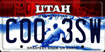 UT license plate C003SW