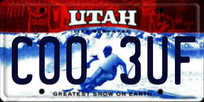 UT license plate C003UF