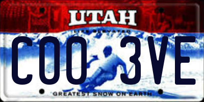 UT license plate C003VE