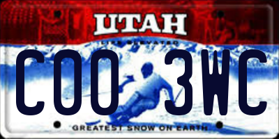 UT license plate C003WC