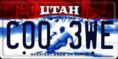 UT license plate C003WE