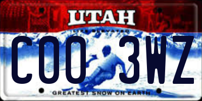UT license plate C003WZ