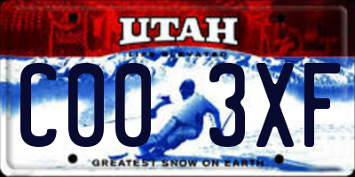 UT license plate C003XF