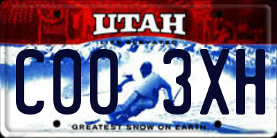 UT license plate C003XH