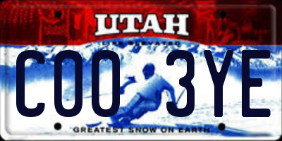 UT license plate C003YE