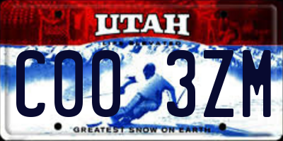 UT license plate C003ZM