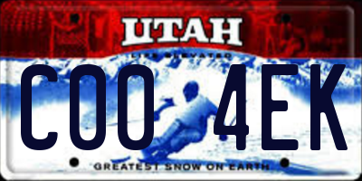UT license plate C004EK