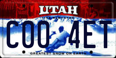 UT license plate C004ET