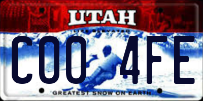 UT license plate C004FE
