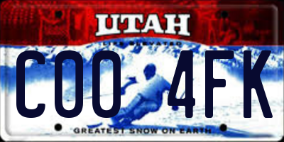UT license plate C004FK