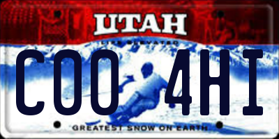 UT license plate C004HI
