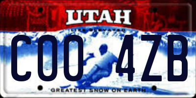 UT license plate C004ZB