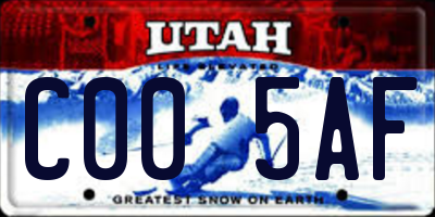 UT license plate C005AF
