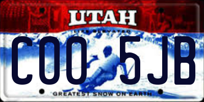 UT license plate C005JB