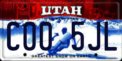 UT license plate C005JL