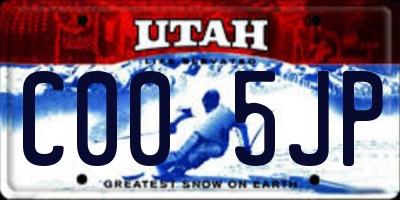 UT license plate C005JP