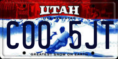 UT license plate C005JT