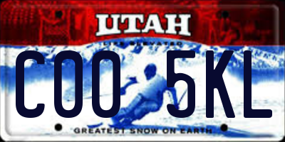 UT license plate C005KL